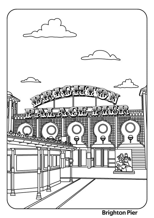 Classic British Seaside Colouring Book | Coastal & Beach Scenes UK