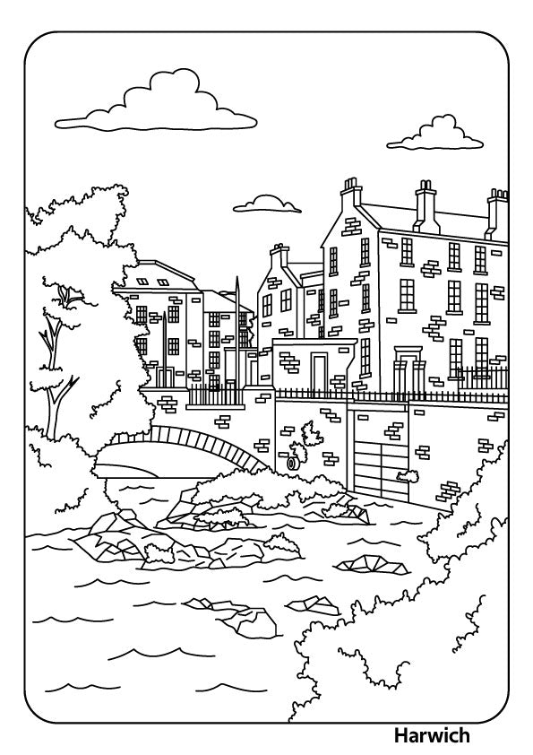 Picturesque River Towns Colouring Book