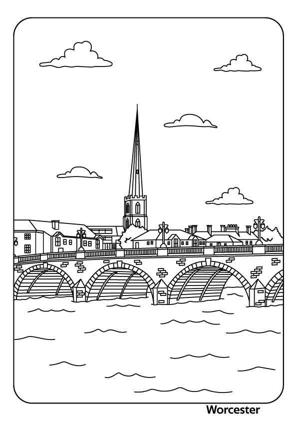 Picturesque River Towns Colouring Book