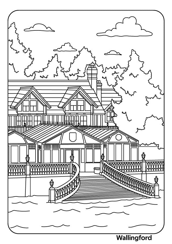 Picturesque River Towns Colouring Book