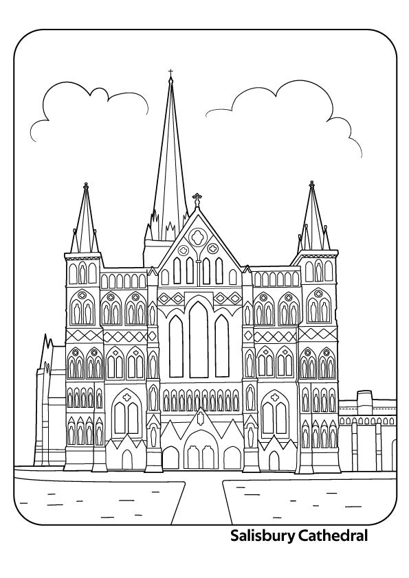 English Cathedral Towns Colouring Book