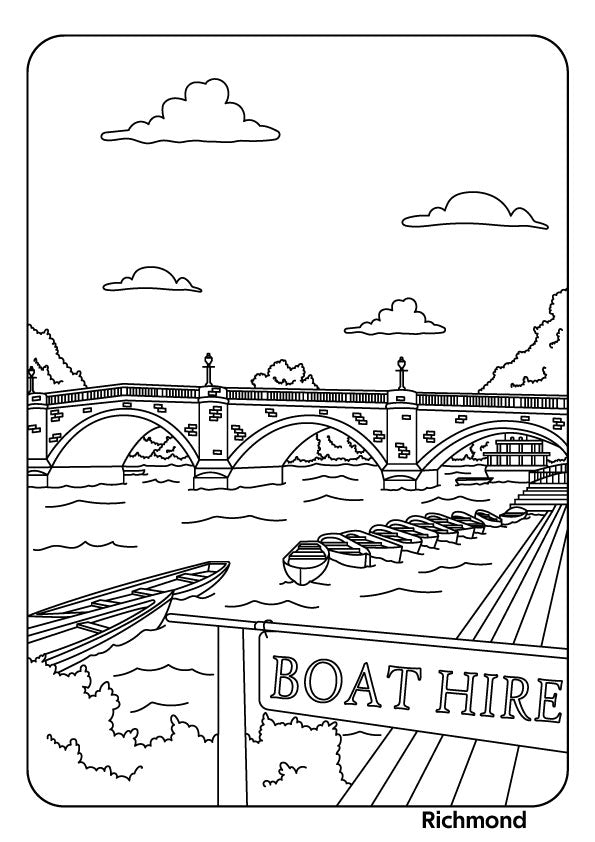 Picturesque River Towns Colouring Book